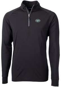 Cutter and Buck New York Jets Mens Black Adapt Eco Big and Tall 1/4 Zip Pullover