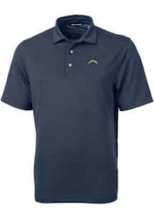 Cutter and Buck Los Angeles Chargers Navy Blue Virtue Eco Pique Big and Tall Polo