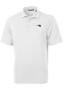 Cutter and Buck New England Patriots White Virtue Eco Pique Big and Tall Polo