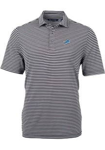 Cutter and Buck Detroit Lions Black Virtue Eco Pique Stripe Big and Tall Polo