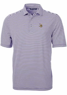 Cutter and Buck Minnesota Vikings Purple Virtue Eco Pique Stripe Big and Tall Polo