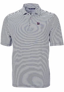 Cutter and Buck New York Giants Navy Blue Virtue Eco Pique Stripe Big and Tall Polo