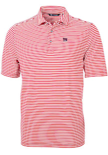 Cutter and Buck New York Giants Red Virtue Eco Pique Stripe Big and Tall Polo