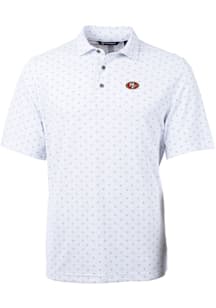 Cutter and Buck San Francisco 49ers White Virtue Eco Pique Tle Big and Tall Polo