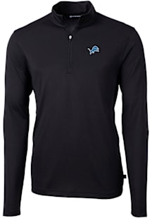 Cutter and Buck Detroit Lions Mens Black Virtue Eco Pique Big and Tall Qtr Zip