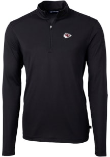 Cutter and Buck Kansas City Chiefs Mens Black Virtue Eco Pique Big and Tall 1/4 Zip Pullover