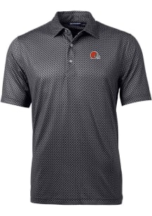 Cutter and Buck Cleveland Browns Mens Black Pike Big and Tall Polos Shirt