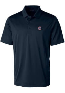 Cutter and Buck Chicago Cubs Mens Navy Blue Prospect Textured Short Sleeve Polo
