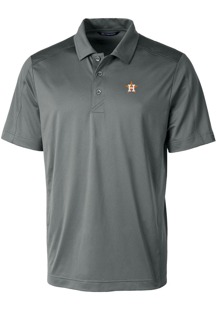 Houston Astros Cutter & Buck Forge Tonal Stripe Stretch Mens Polo