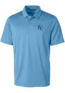 Cutter and Buck Kansas City Royals Mens Blue Prospect Textured Short Sleeve Polo