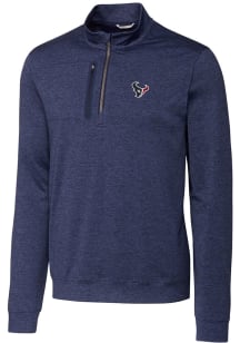 Cutter and Buck Houston Texans Mens Navy Blue Stealth Big and Tall 1/4 Zip Pullover