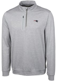 Cutter and Buck New England Patriots Mens Grey Stealth Big and Tall 1/4 Zip Pullover