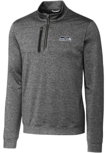 Cutter and Buck Seattle Seahawks Mens Charcoal Stealth Big and Tall 1/4 Zip Pullover