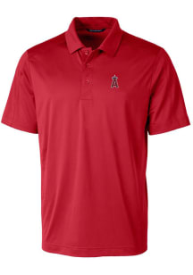 Cutter and Buck Los Angeles Angels Mens Red Prospect Textured Short Sleeve Polo
