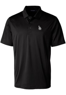 Cutter and Buck Los Angeles Dodgers Mens Black Prospect Textured Short Sleeve Polo