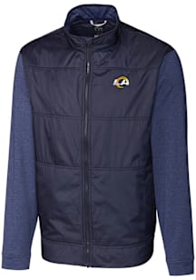 Cutter and Buck Los Angeles Rams Mens Navy Blue Stealth Big and Tall Light Weight Jacket