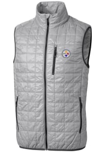 Cutter and Buck Pittsburgh Steelers Big and Tall Grey Rainier PrimaLoft Mens Vest