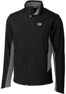 Cutter and Buck Green Bay Packers Mens Black Navigate Big and Tall Light Weight Jacket