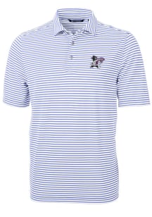 Cutter and Buck K-State Wildcats Mens Lavender Virtue Eco Pique Stripe Short Sleeve Polo