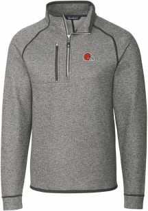 Cutter and Buck Cleveland Browns Mens Grey Mainsail Big and Tall 1/4 Zip Pullover