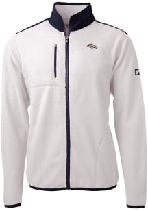 Cutter and Buck Denver Broncos Mens White Cascade Sherpa Big and Tall Light Weight Jacket