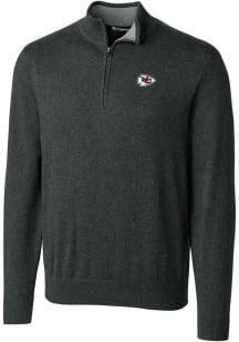 Cutter and Buck Kansas City Chiefs Mens Charcoal Lakemont Big and Tall 1/4 Zip Pullover
