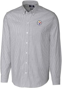 Cutter and Buck Pittsburgh Steelers Mens Charcoal Stretch Oxford Big and Tall Dress Shirt