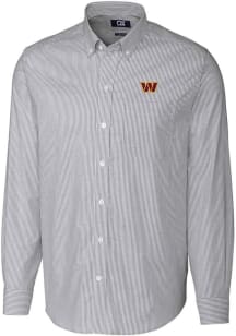 Cutter and Buck Washington Commanders Mens Charcoal Stretch Oxford Big and Tall Dress Shirt