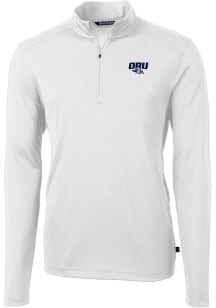 Cutter and Buck Oral Roberts Golden Eagles Mens White Virtue Long Sleeve 1/4 Zip Pullover