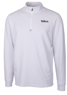Cutter and Buck K-State Wildcats Mens White Traverse Long Sleeve 1/4 Zip Pullover