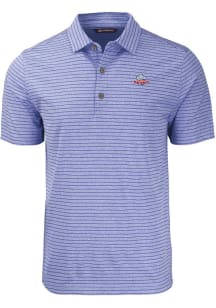 Cutter and Buck Texas Rangers Mens Light Blue Forge Heather Stripe Short Sleeve Polo