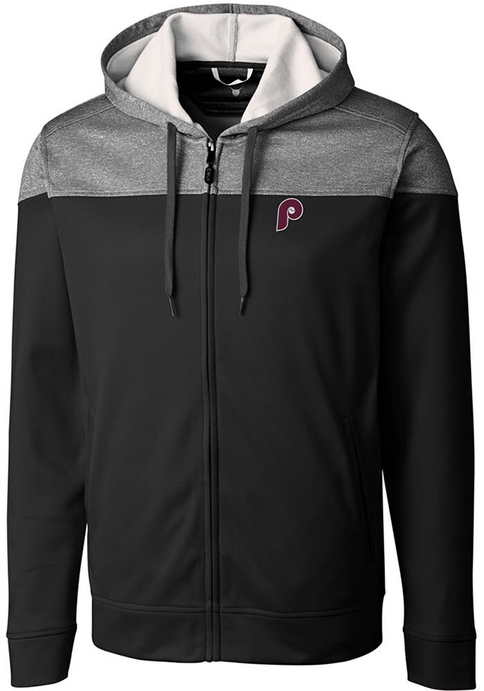 Cutter and Buck Philadelphia Phillies Mens Pop Fly Zip BLACK