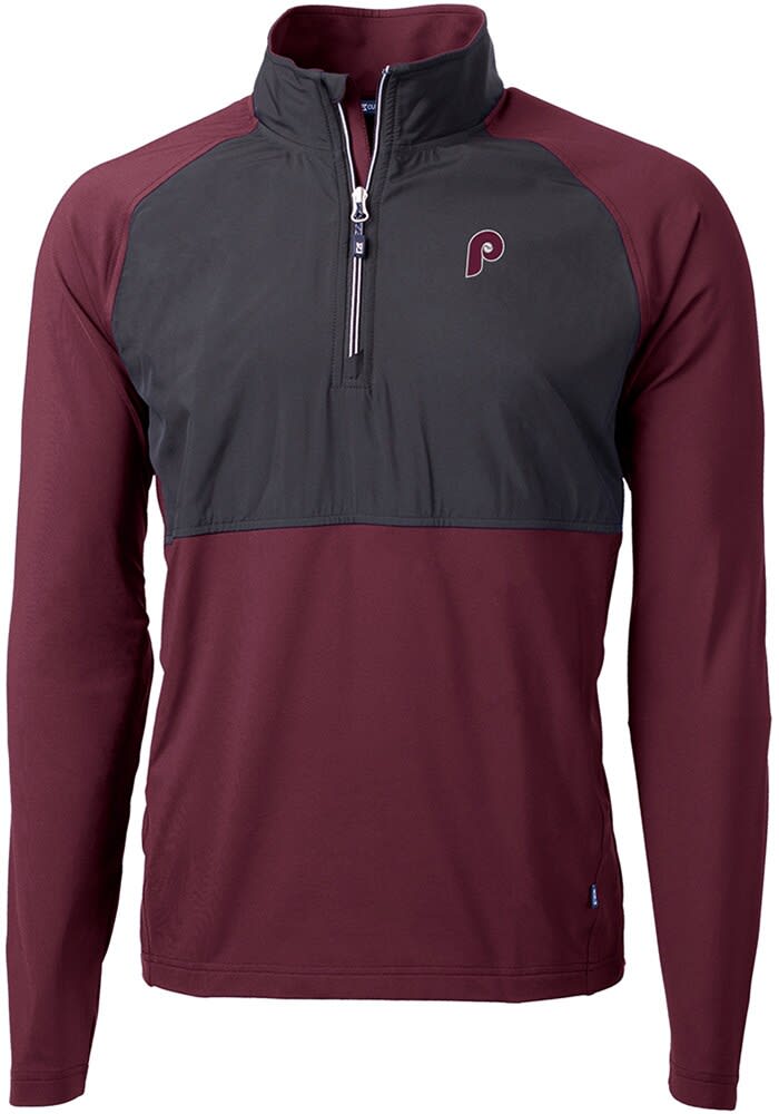 Cutter and Buck Philadelphia Phillies Mens Adapt Pullover MAROON
