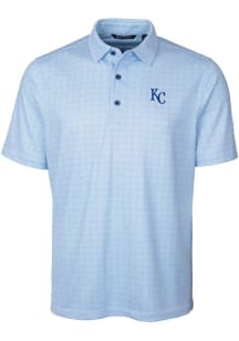Cutter and Buck Kansas City Royals Mens Blue Pike Double Dot Short Sleeve Polo