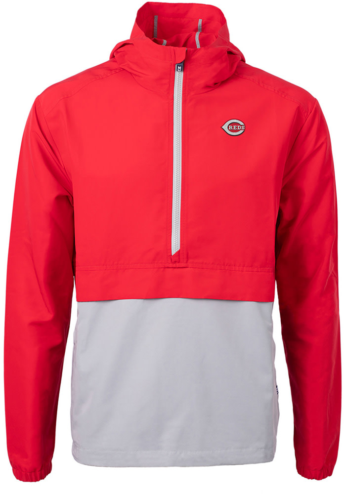 Cutter and Buck Cincinnati Reds Mens Red Charter Pullover Jackets