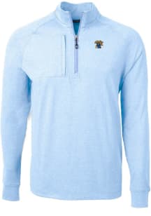 Cutter and Buck Kentucky Wildcats Mens Light Blue Adapt Heathered Long Sleeve Qtr Zip Pullover