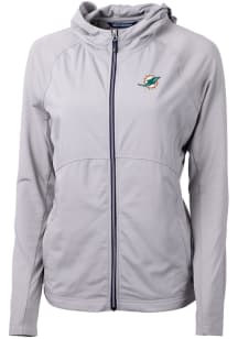 Cutter and Buck Miami Dolphins Womens Grey Adapt Eco Light Weight Jacket