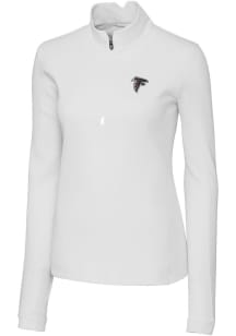 Cutter and Buck Atlanta Falcons Womens White Traverse 1/4 Zip Pullover