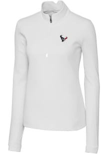 Cutter and Buck Houston Texans Womens White Traverse 1/4 Zip Pullover