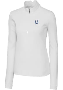 Cutter and Buck Indianapolis Colts Womens White Traverse 1/4 Zip Pullover