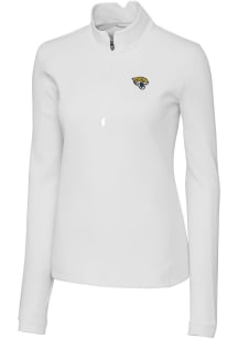 Cutter and Buck Jacksonville Jaguars Womens White Traverse 1/4 Zip Pullover