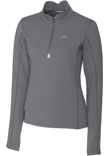 Cutter and Buck Los Angeles Chargers Womens Grey Traverse 1/4 Zip Pullover