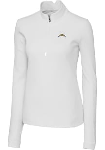 Cutter and Buck Los Angeles Chargers Womens White Traverse 1/4 Zip Pullover