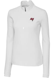 Cutter and Buck Tampa Bay Buccaneers Womens White Traverse 1/4 Zip Pullover