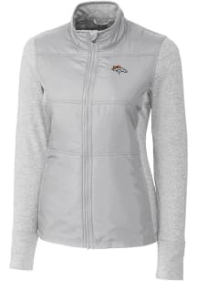 Cutter and Buck Denver Broncos Womens Grey Stealth Medium Weight Jacket