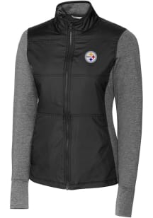 Cutter and Buck Pittsburgh Steelers Womens Black Stealth Medium Weight Jacket