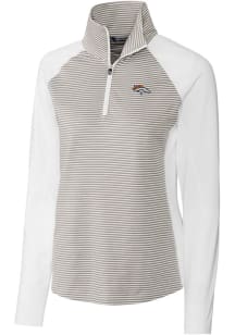 Cutter and Buck Denver Broncos Womens White Forge 1/4 Zip Pullover