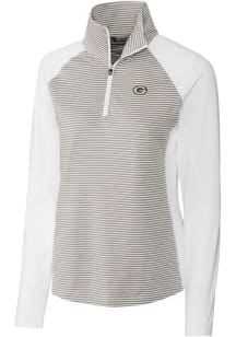 Cutter and Buck Green Bay Packers Womens White Forge 1/4 Zip Pullover