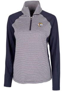Cutter and Buck Los Angeles Rams Womens Navy Blue White Logo Forge 1/4 Zip Pullover