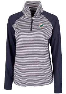 Cutter and Buck Miami Dolphins Womens Navy Blue Forge 1/4 Zip Pullover